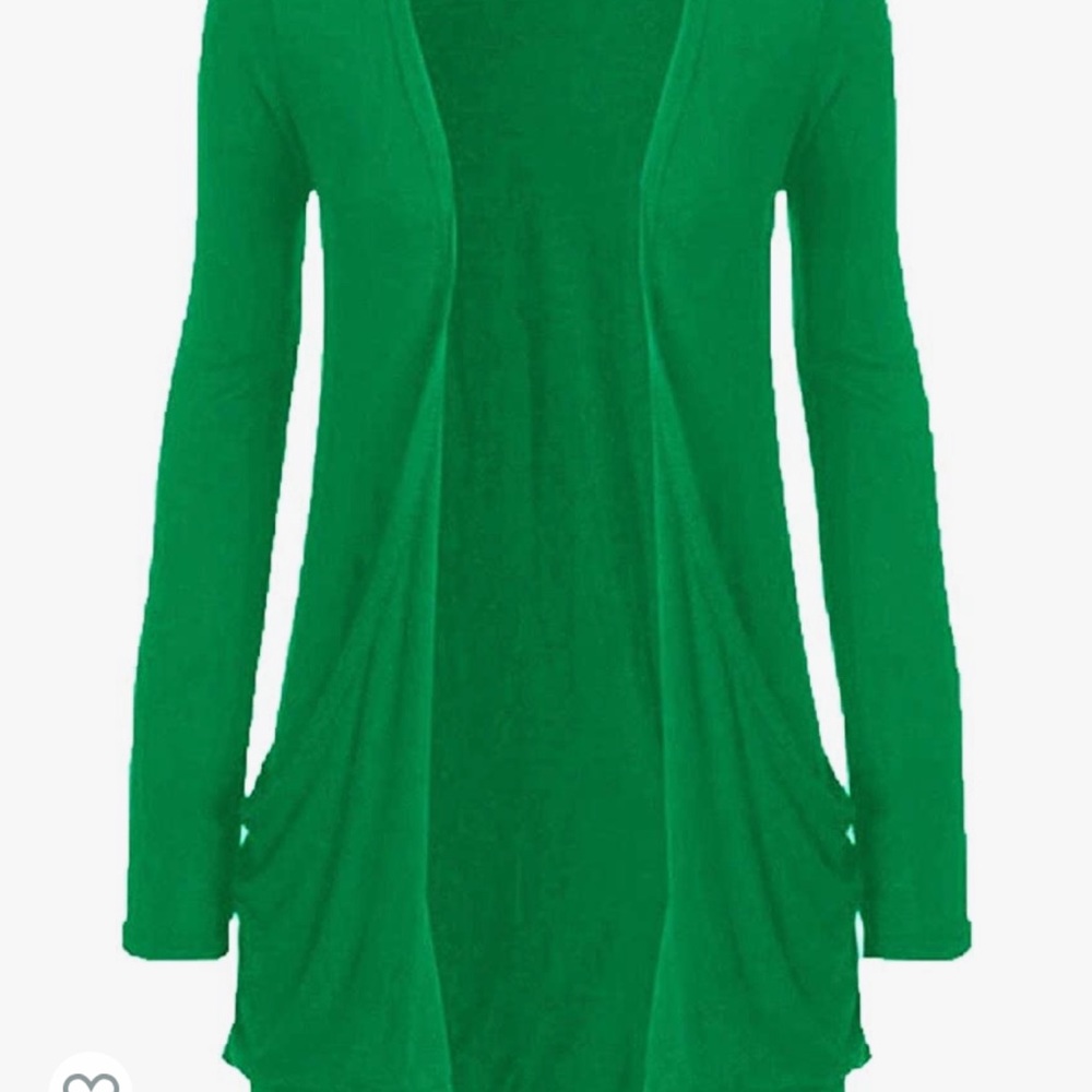 Open front long cardigan with pockets